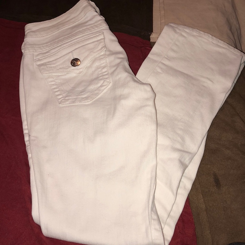 White boot cut true religion